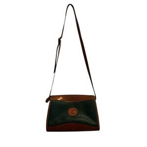 Dooney & Bourke Authentic Crossbody Leather Hunter Green Brown Handbag Purse